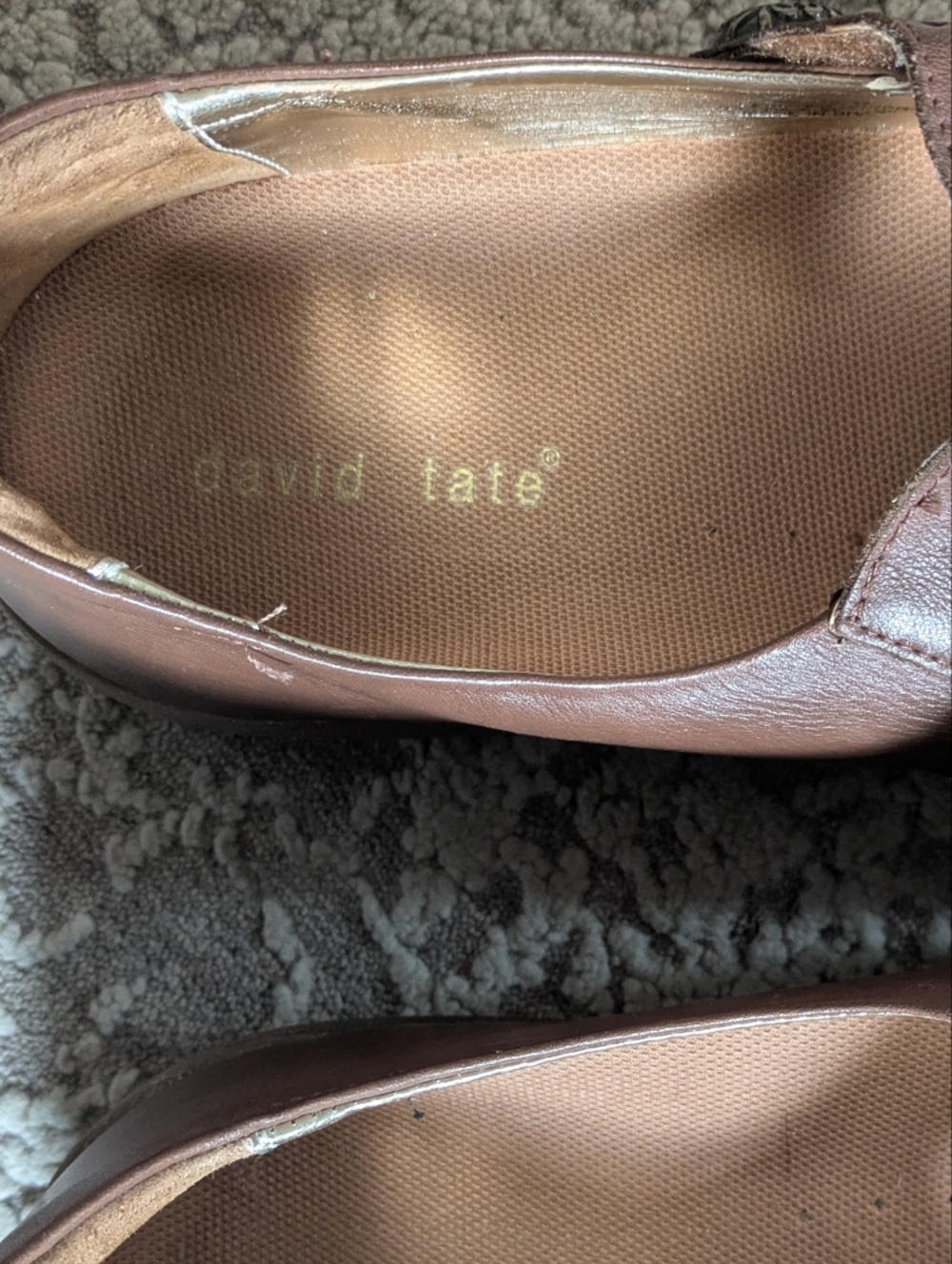 David Tate "Bev" - Women's Mary Jane In Brown/"Luggage" Leather Upper, Size 12 W - Picture 8 of 9